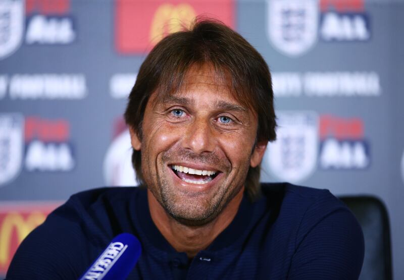 COBHAM, ENGLAND - AUGUST 04:  Antonio Conte, manager of Chelsea, talks during a Chelsea Press Conference at Chelsea Training Ground on August 4, 2017 in London, England.  (Photo by Jordan Mansfield/Getty Images)