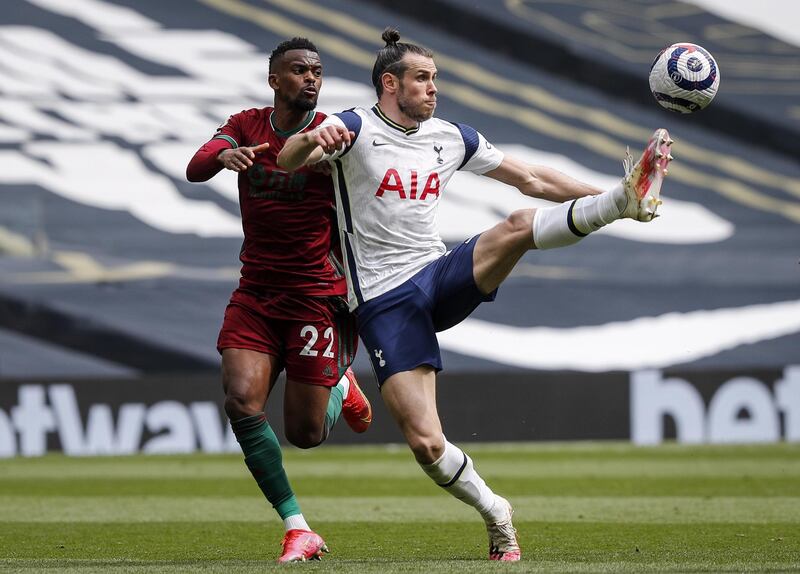 Gareth Bale of Tottenham in action against Nelson Semedo. EPA