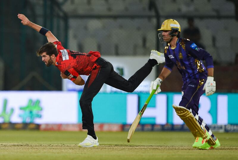 Lahore Qalandars' Shaheen Afridi, left, had a forgettable 2024 PSL campaign as his team missed out on the play-offs. AFP