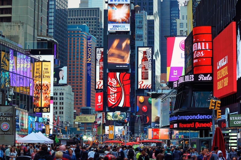 New York's Times Square, a major tourist destination in Midtown Manhattan, is at number nine. Getty Images