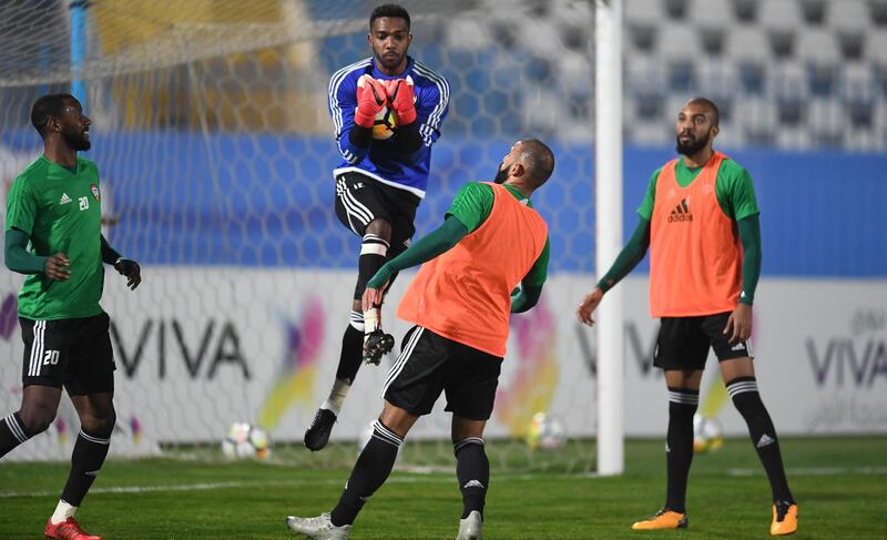 UAE players train ahead of their opening Gulf Cup game with Oman. Image courtesy of UAE FA