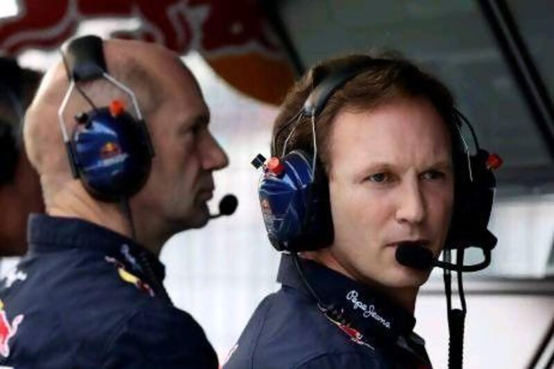 Christian Horner, right, has been instrumental in Red Bull Racing's rapid success in Formula One. Greg Baker / AFP