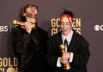 Billie Eilish and Finneas O'Connell, winners of Best Original Song. Reuters