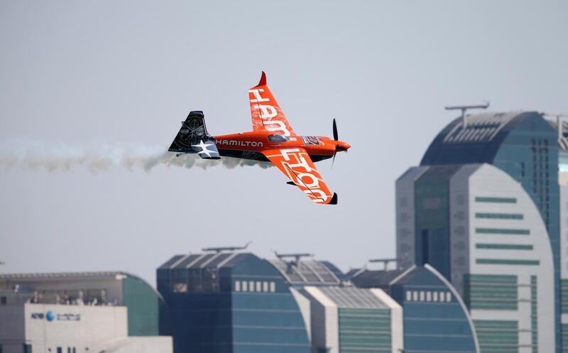 Nicolas Ivanoff performs during the Red Bull Air Race. EPA