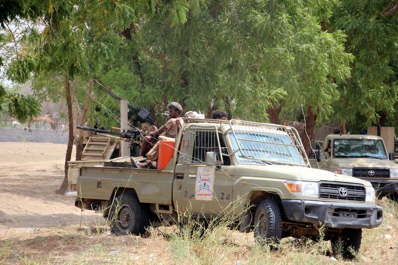 Yemeni government forces take part in battles at the port city of Hodeidah. EPA