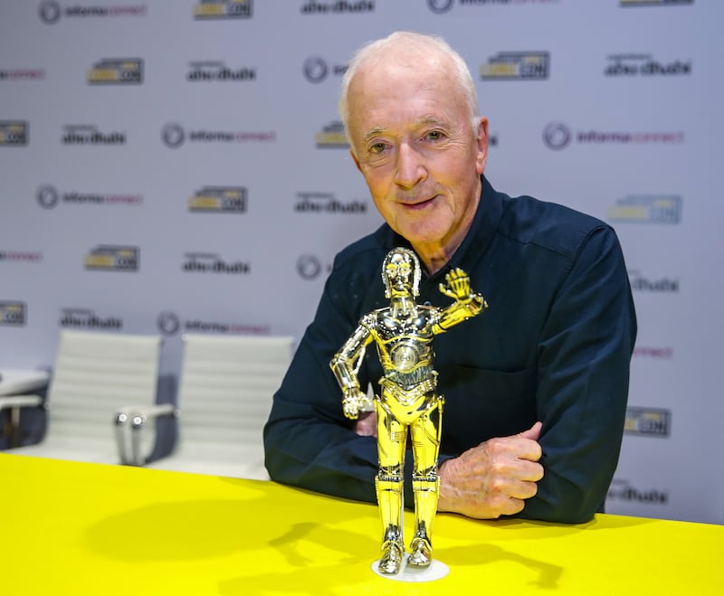 Anthony Daniels at the Middle East Film & Comic Con at Adnec in Abu Dhabi. Victor Besa / The National