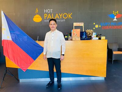 Edgar Nofelda is a manager of a Filipino restaurant in Dubai, who moved here in 2013. Photo: Mr Nofelda