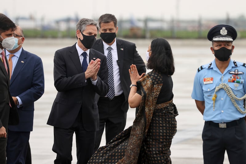 US Secretary of State Antony Blinken was in New Delhi to co-ordinate strategies. AP Photo