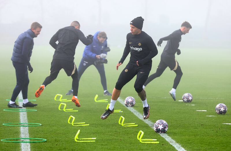 Chelsea's Enzo Fernandez during training. Reuters 
