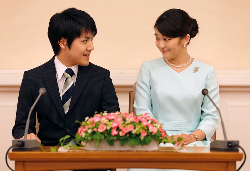 Japan's Princess Mako and Kei Komuro announce their engagement on September 3, 2017. AFP