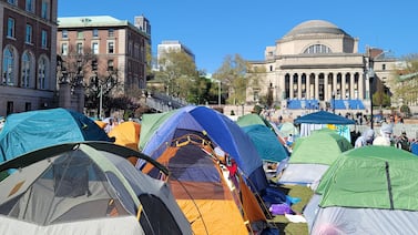 Tents set up as part of a student protest at Columbia University in New York. Patrick deHahn / The National