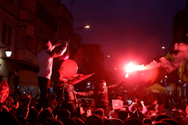 Things look rosy for Moroccan fans. AP Photo
