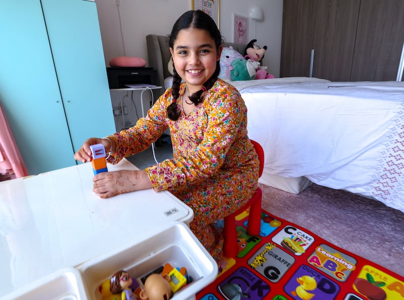 Mahra, 9, in her bedroom.