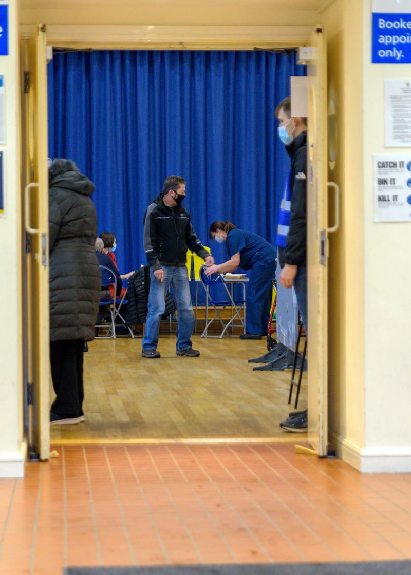 Residents inside the village hall. Martin Bamford for The National