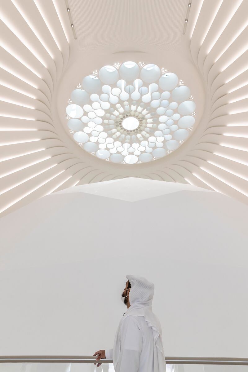 Inside the UAE pavilion at Expo 2020. Photo: Antonie Robertson / The National