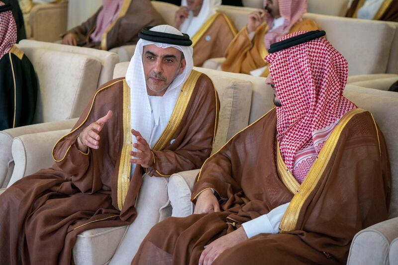 *** GENERAL CAPTION ***
TAIF, SAUDI ARABIA - September 22, 2018: HH Sheikh Mohamed bin Zayed Al Nahyan, Crown Prince of Abu Dhabi and Deputy Supreme Commander of the UAE Armed Forces (), attends the concluding ceremony of the Saudi Crown Prince Camel Festival.

( Hamad Al Kaabi / Crown Prince Court - Abu Dhabi )