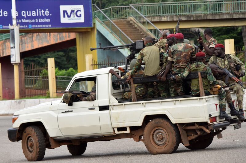 Gunfire was heard in Conkary before soldiers claimed they ousted Mr Conde. AFP