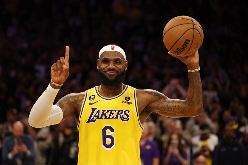 LeBron James of the Los Angeles Lakers overtook Kareem Abdul-Jabbar to become the NBA's all-time leading scorer against the Oklahoma City Thunder at Crypto.com Arena in California on Tuesday night, February 7, 2023. AFP
