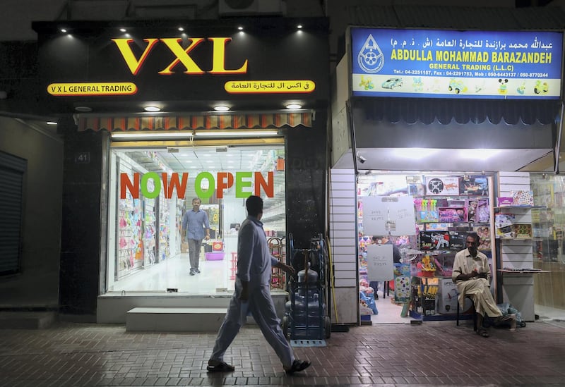 Dubai, United Arab Emirates - July 2nd, 2018: Standalone and Photo project. Street photography of the Old town at night. Monday, July 2nd, 2018 in Deira, Dubai. Chris Whiteoak / The National