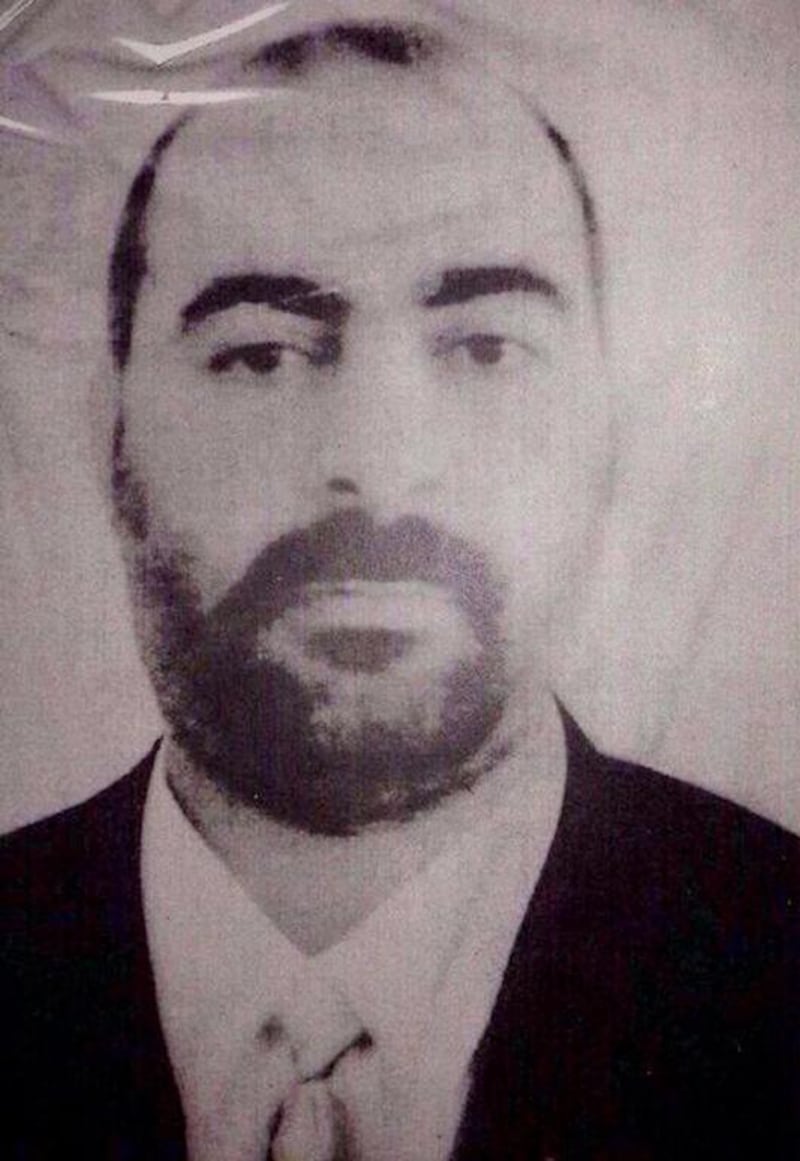 A handout picture released by the Iraqi Ministry of Interior on January 29, 2014 shows a photograph purportedly of Abu Bakr Al Baghdadi, the leader of the Islamic State of Iraq and the Levant. The shadowy leader of thousands of Islamist fighters in Syria and Iraq, many of them Westerners, appears to be surpassing Al-Qaeda chief Ayman al-Zawahiri as the world's most influential jihadist. AFP Photo