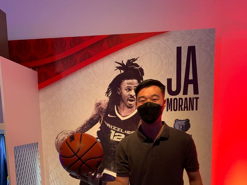 Jinshuo Ma from China is a big fan of the NBA and says Derrick Rose is his favourite player. Evelyn Lau / The National