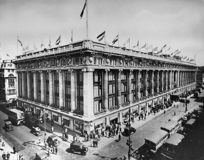 Selfridge's in Oxford Street in 1951. The store was first opened in 1909. 