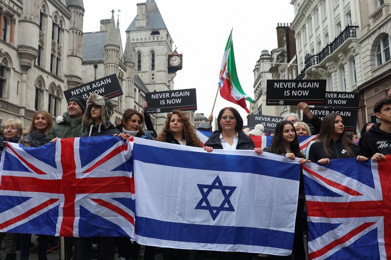 The march against anti-Semitism in London on Sunday. Reuters