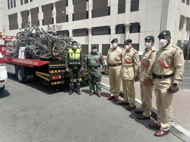 Dubai Police confiscated more than 400 bicycles and electric mopeds during its road safety campaign. Photo: Dubai Police