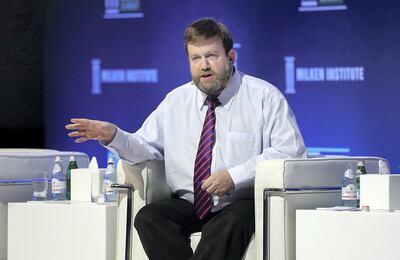 ABU DHABI , UNITED ARAB EMIRATES , February 12 – 2019 :- Frank Luntz from Luntz Global speaking during the Milken Institute MENA Summit 2019 held at The St. Regis Saadiyat Island Resort in Abu Dhabi.  ( Pawan Singh / The National ) For News/Business/Instagram. Story by Dania 