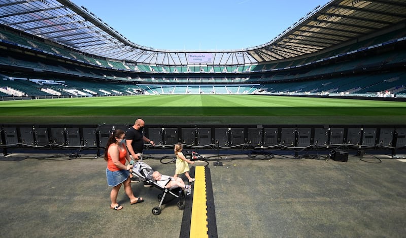 A young family was among those to to turn at Twickenham. EPA