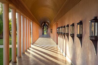 Exterior corridor leading to main swimming pool 