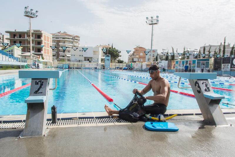 Syrian swimmer Ibrahim Al Hussein. Photo by Demetrios Ioannou