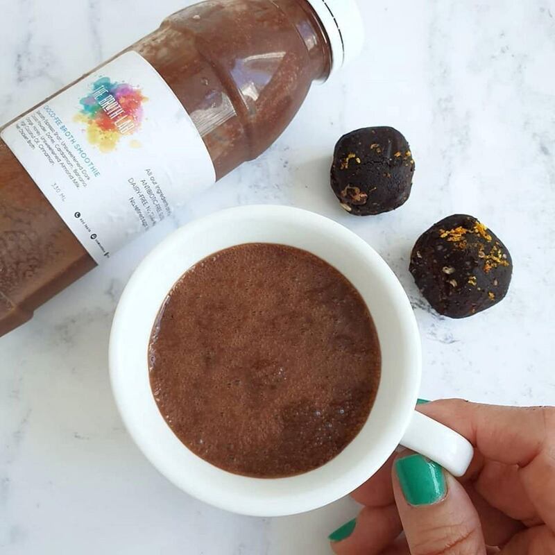 Brothies combine the benefits of bone broth, above, with ingredients such as chocolate. Courtesy The Broth Lab