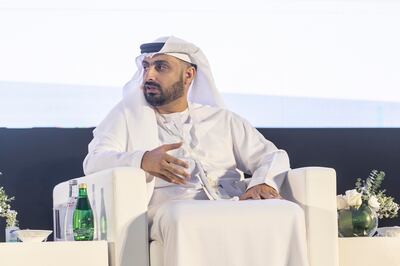 Fawaz Al Muharrami, acting executive director of clean energy at Masdar, at the RAK Energy Summit. Antonie Robertson / The National
