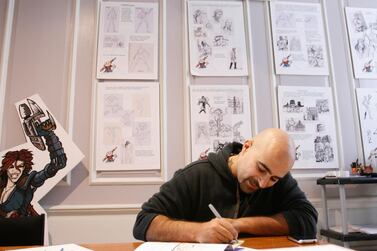 Suleiman Bakhit at the animation art gallery in London. RANDY QUAN FOR THE GLOBE AND MAIL