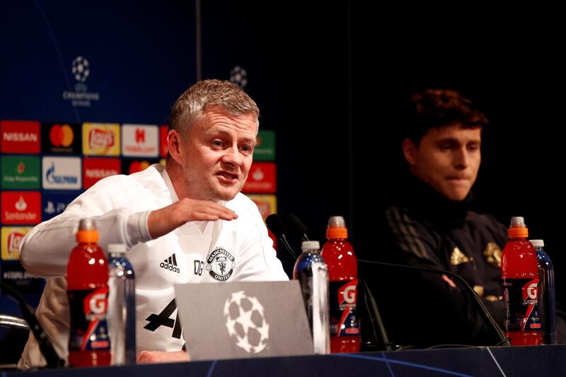 Soccer Football - Champions League - Manchester United Press Conference - Parc des Princes, Paris, France - March 5, 2019   Manchester United interim manager Ole Gunnar Solskjaer and Victor Lindelof during a press conference   Action Images via Reuters/John Sibley