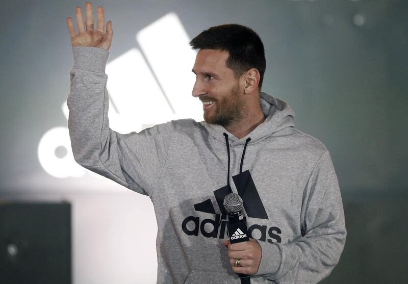 Lionel Messi during the launch of his new adidas boots in Barcelona. EPA