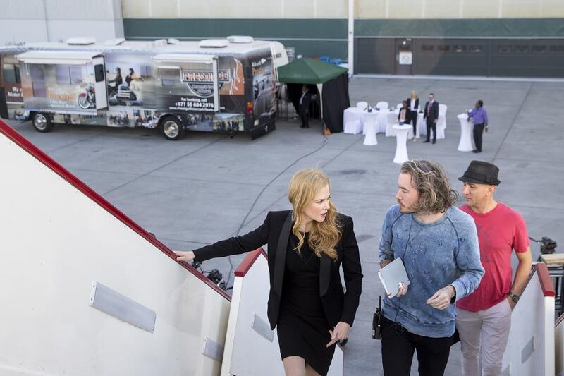 Nicole Kidman on set during an Etihad Airlines advertisement shoot at Abu Dhabi International Airport. The actress was revealed as the airline’s global ambassador in its new advertising campaign.