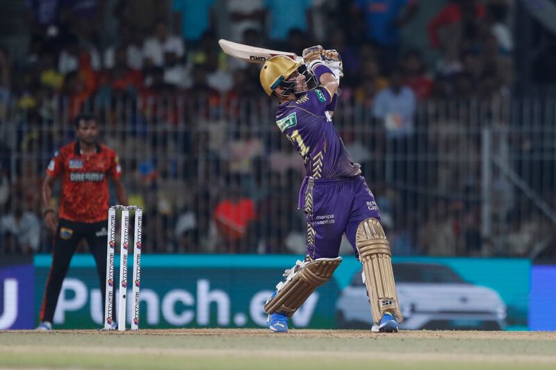 Rahmanullah Gurbaz of Kolkata Knight Riders plays a shot on his way to making 39 runs off 32 balls. Getty Images