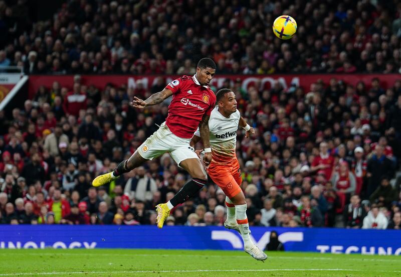 Marcus Rashford – 8. On the front foot from the start. Met a 15th minute header well and it was his head which gave United the lead on 38 – his 100th United goal after 318 games. Fizzed a shot wide after 51. Confident. Pulled back by Kehrer when running free on goal. PA