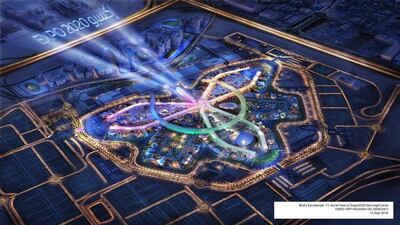 Above, an artist rendition of the Dubai Expo 2020 masterplan. Courtesy Expo 2020