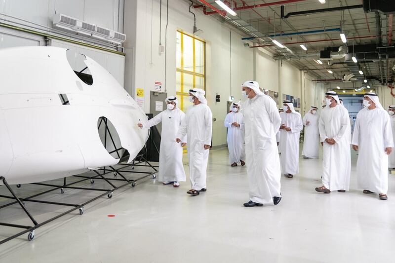 Sheikh Mohamed bin Zayed tours the Strata aerospace facility