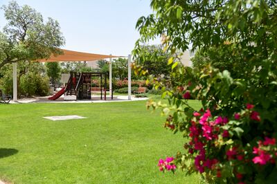 Rainbow Park is one of many amenities in Al Ghadeer community. Khushnum Bhandari / The National
