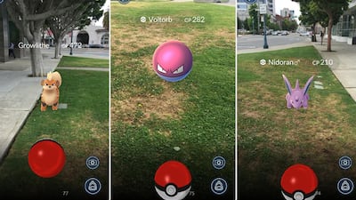 Players look for "pocket monsters" in the "Pokemon Go" mobile game.