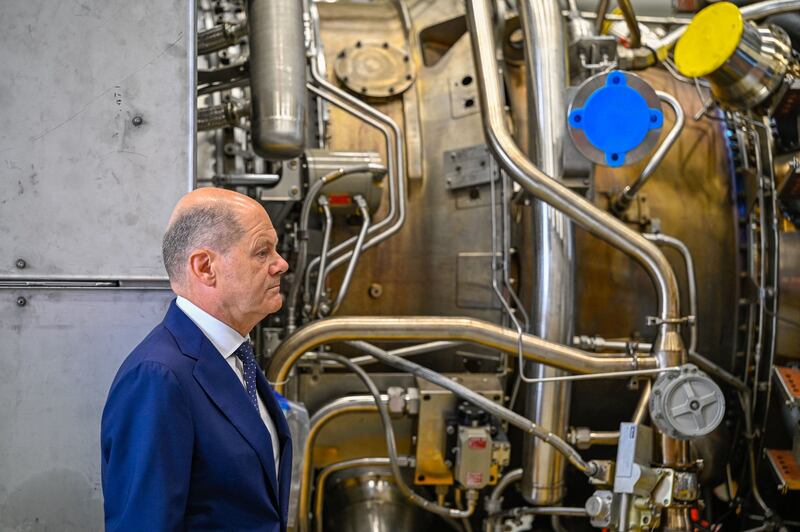 Olaf Scholz said a turbine at the heart of the energy dispute was ready to go back into service. AFP