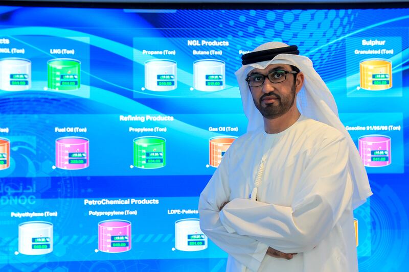 Dr Sultan Al Jaber, UAE Minister of Industry and Advanced Technology and chief executive of Abu Dhabi National Oil Company, pictured in 2019 at Adnoc’s headquarters. Photo: Reuters