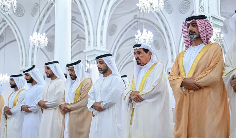 Sheikh Humaid bin Rashid Al Nuaimi, Ruler of Ajman, performed Eid Al Adha prayers at Sheikh Rashid bin Humaid Al Nuaimi Mosque in Ajman