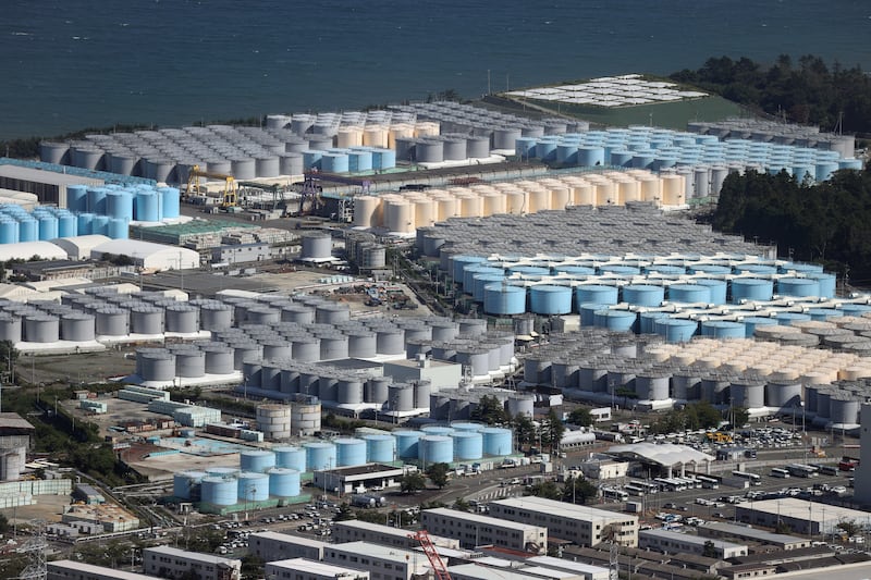Tanks containing radioactive water at the Fukushima Daiichi nuclear power plant in Okuma, Fukushima Prefecture in Japan. EPA