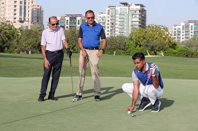 Habib Yusufali, Muzzafar Yusufali, and Shaneabbas Yusufali have been members of various golf clubs across Dubai. Pawan Singh / The National