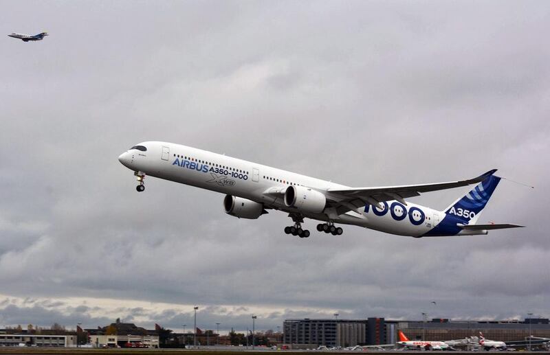 The third and final A350-1000 from Airbus has joined the flight test programme. JV Reymondon / EPA